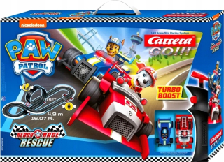 Záchrana závodu Carrera Patrol Race 4,9 m pretekárska dráha