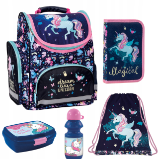 Školská taška+puzdro na ceruzku+Unicorn Bag Set 5 prvkov