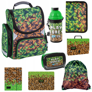 Školská taška+puzdro na ceruzku+vrece Minecraft Paso Set