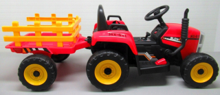 Traktor s prívesom na batériu 2 červené