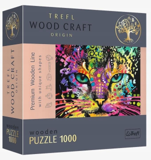 Trefl Drevená puzzle farebná mačka 1000 el kvalita