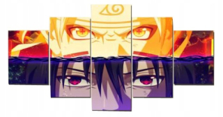Triptych na plote Kakashi Naruto Sasuke 150x80cm