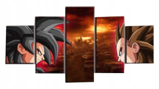 Triptych obrázok na Płutno dbz Songo Goku 150x80cm