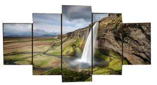Triptych obrázok na oplotenom krásnom výhľade na vodu 150x80