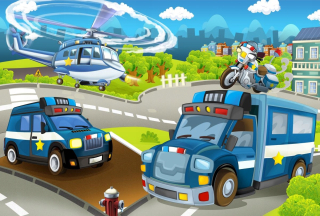 Tapeta pre chlapčenskú políciu, auto 368x248