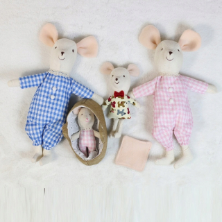 Mouse Family Kawaii plyšová malá myš
