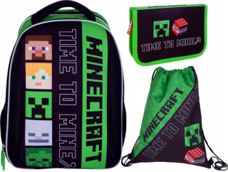 Ergonomická školská taška na ceruzku s kabelkou Minecraft Ory