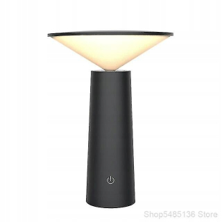 Dotyk LED USB nabíjateľná stolová lampa (čierna)