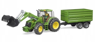John Deere 7930 Traktor s rebríkom a prívesom