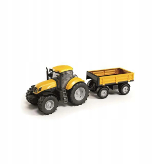 Jadranský žltý traktor s prívesom v krabici
