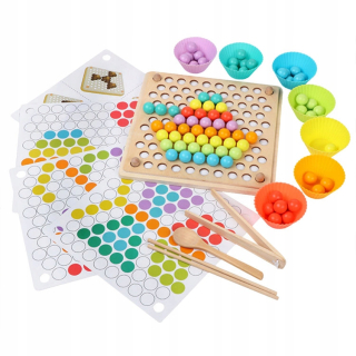 Brain Training Clip Korálky puzzle drevené gule