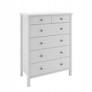 Komoda Trone 2 + 4 biele zásuvky.
