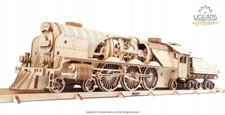UGEARS LOCOMOTIVE s jemným V-express s uhlíkom