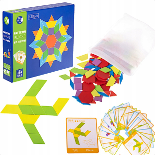 Montessori Puzzle Drevené tvary 155el.