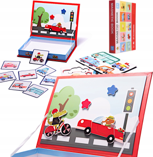 Vozidlá magnetickej magnetickej knihy puzzle