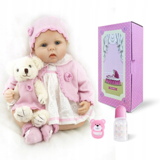 Očarujúce dievča Doll s ružovými šatami 55 cm