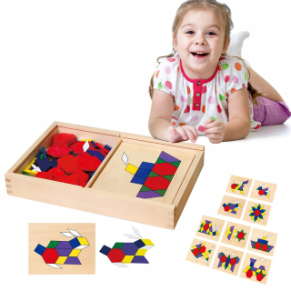 Viga drevená mozaika puzzle bloky puzzle