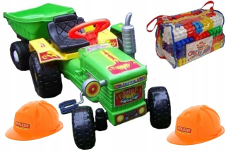 Veľké poľské pedálové traktory + prilba + bloky