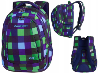 Multi -Chamber School Backpack Blue Grille