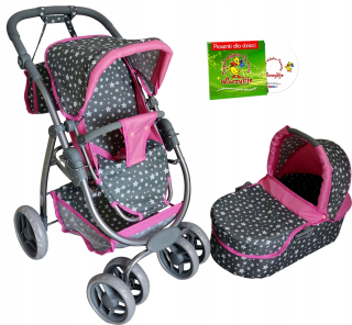 Funkčný kočík pre bábiky 4in1 hlboký a chôdza