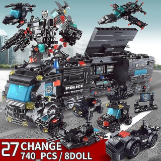 Multi -časové bloky s figúrkami mini robotov a