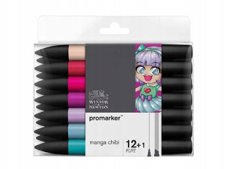Winsor & Newton Promarker Set 12 + 1 Manga Chibi