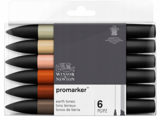Winsor & Newton Promarker Set 6kol Earth Tones