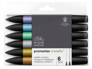 Winsor & Newton Promarker Set 6kol metalic