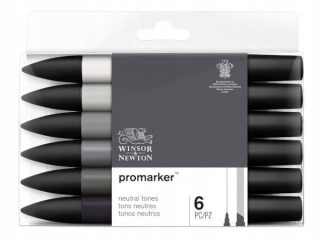 Winsor & Newton Promarker Set 6kol neutrálne tóny