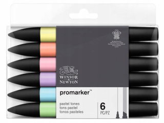 Winsor & Newton Promarker Set 6kol Pastel