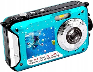 Vodotesný digitálny fotoaparát 2 x LCD 48MP 2,7K Video