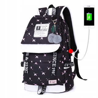 Vodotesný USB školský batoh
