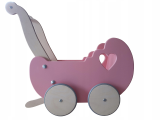 Doll kočíka drevená jazda pusher rok