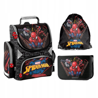Výbavička Spiderman, čierna taška + 2 ks.