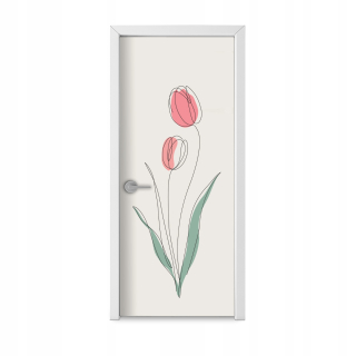 S fotografickou tapetou pre dvere 85x205 tulipánových kvetov