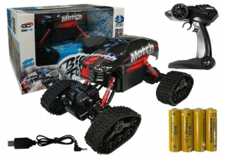 Diaľkovo ovládaný príšerný nákladný automobil R/C červený