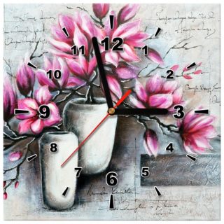 Magnolie Clock vo vázach 30x30