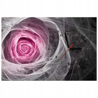 Fraktálne ružové hodiny v Fuchsia 60x40