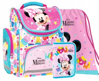 Sada 3 El. Školská taška ceruzka Case Sack Mouse Minnie