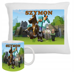 FanA Cup Set+ Minecraft vankúš Darček+ meno