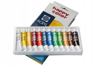 Sada akrylových farieb v Happy Color Tube 12x12 ml