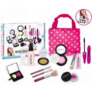 Sada kozmetiky v make -up kabelke na hranie