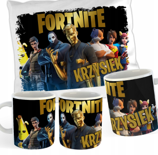 Sada hrnčekov Fortnite + vankúš + darček názov