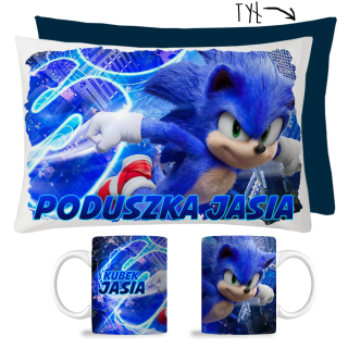 Nastavte hrnček + Sonic vankúš + meno darček N5