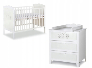 Nábytok sada Marsell White Dresser Bed 120x60