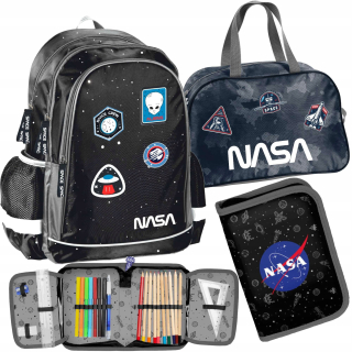 NASA Set Batoh Sports Bag Cencil Case so zariadením.