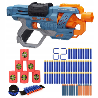 Set - Nerf Elite 2 Commander Pistol +príslušenstvo