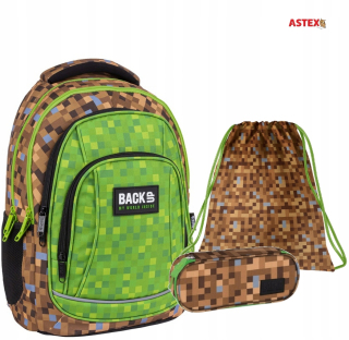 SET BATOH + ceruzka + TAŠKA MINECRAFT PIXELOV