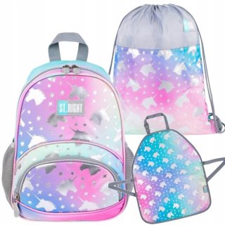 Predškolská/škola set ombre Unicorns 3in1