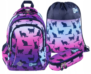 Night Cats School Backpack set sv. Majewski